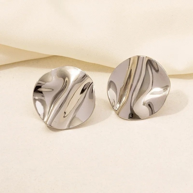 ORECCHINI TONDI ABSTRACT ACCIAIO