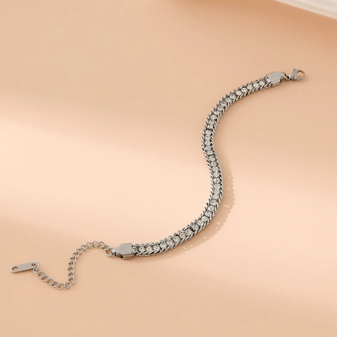 BRACCIALE ZIRCONI ACCIAIO