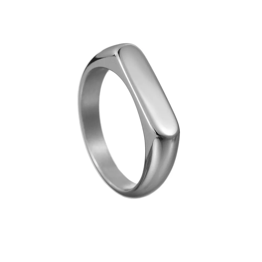 ANELLO UOMO RETTANGOLARE ACCIAIO