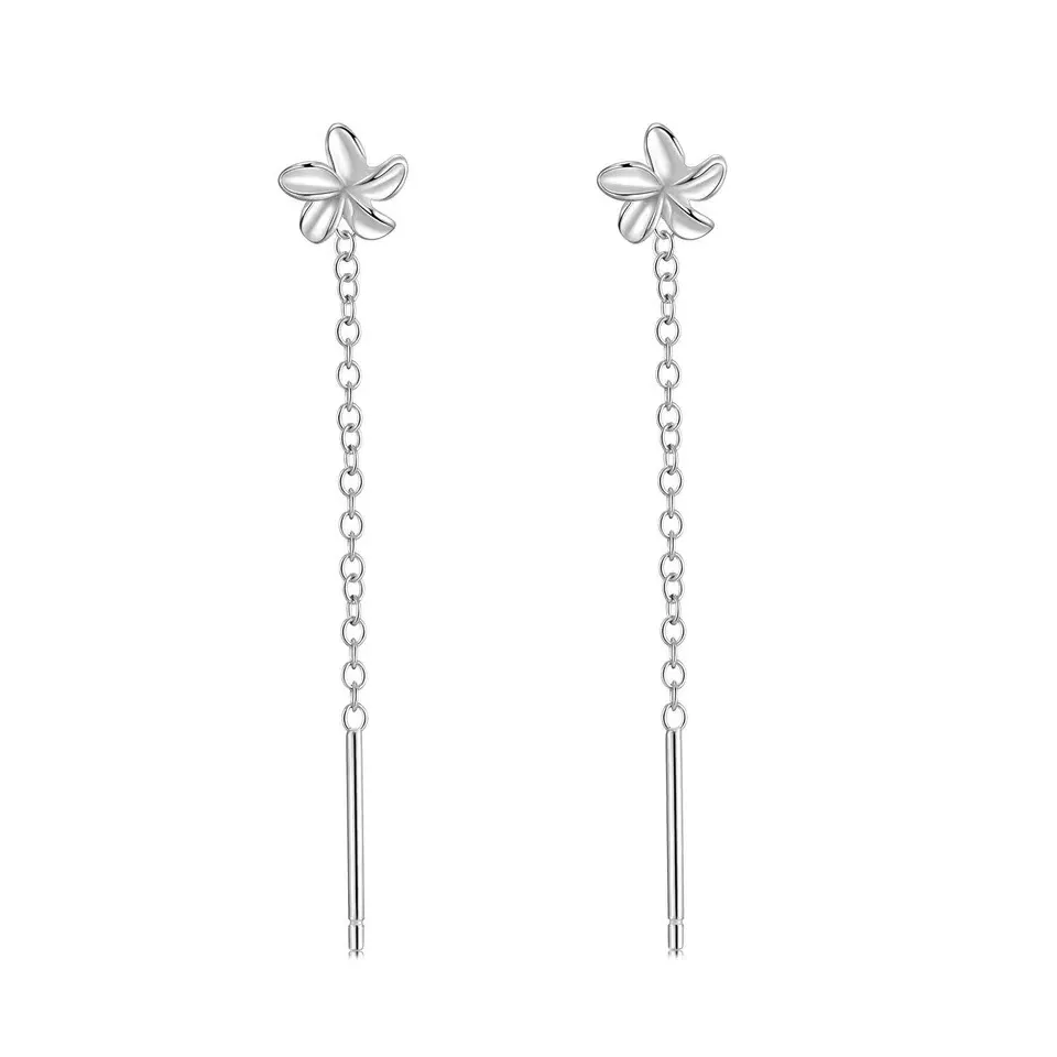 ORECCHINI SALISCENDI FIORE ARGENTO