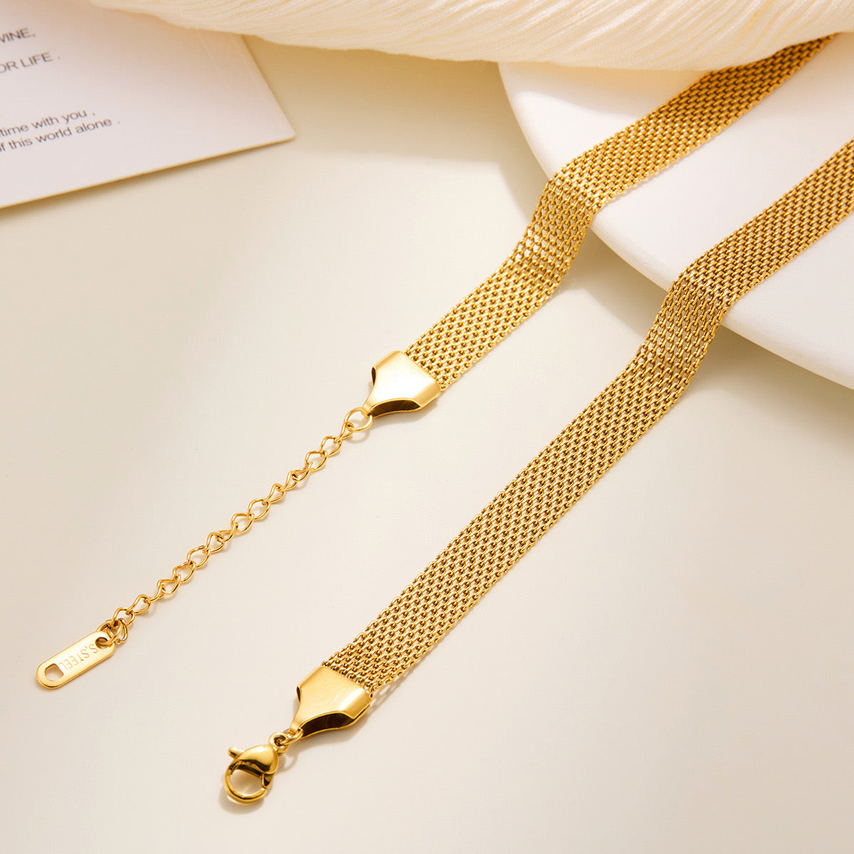 BRACCIALE BRAIDED CHAIN ACCIAIO