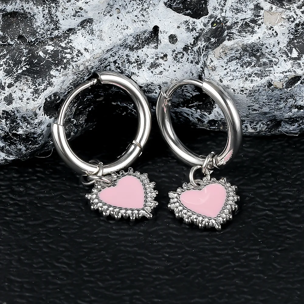 HOOPS CUORI ROSA ACCIAIO