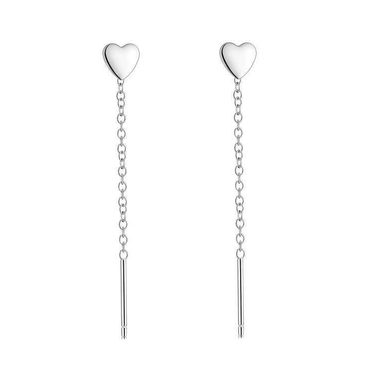 ORECCHINI SALISCENDI CUORE ARGENTO