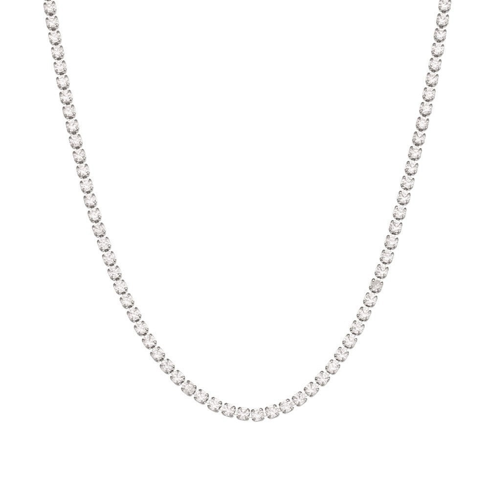 COLLANA ZIRCONI ACCIAIO