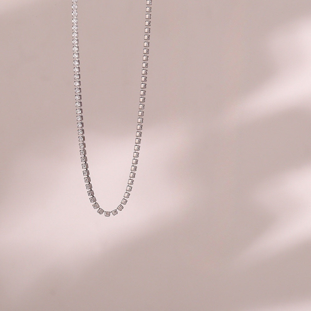 COLLANA ZIRCONI ACCIAIO