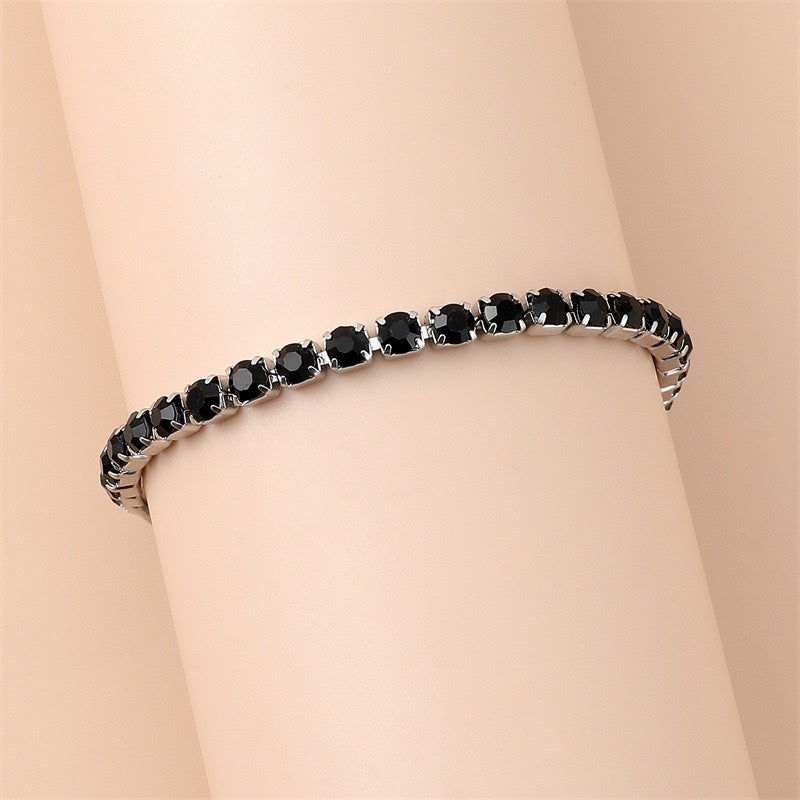 BRACCIALE TENNIS TINTA UNITA ACCIAIO