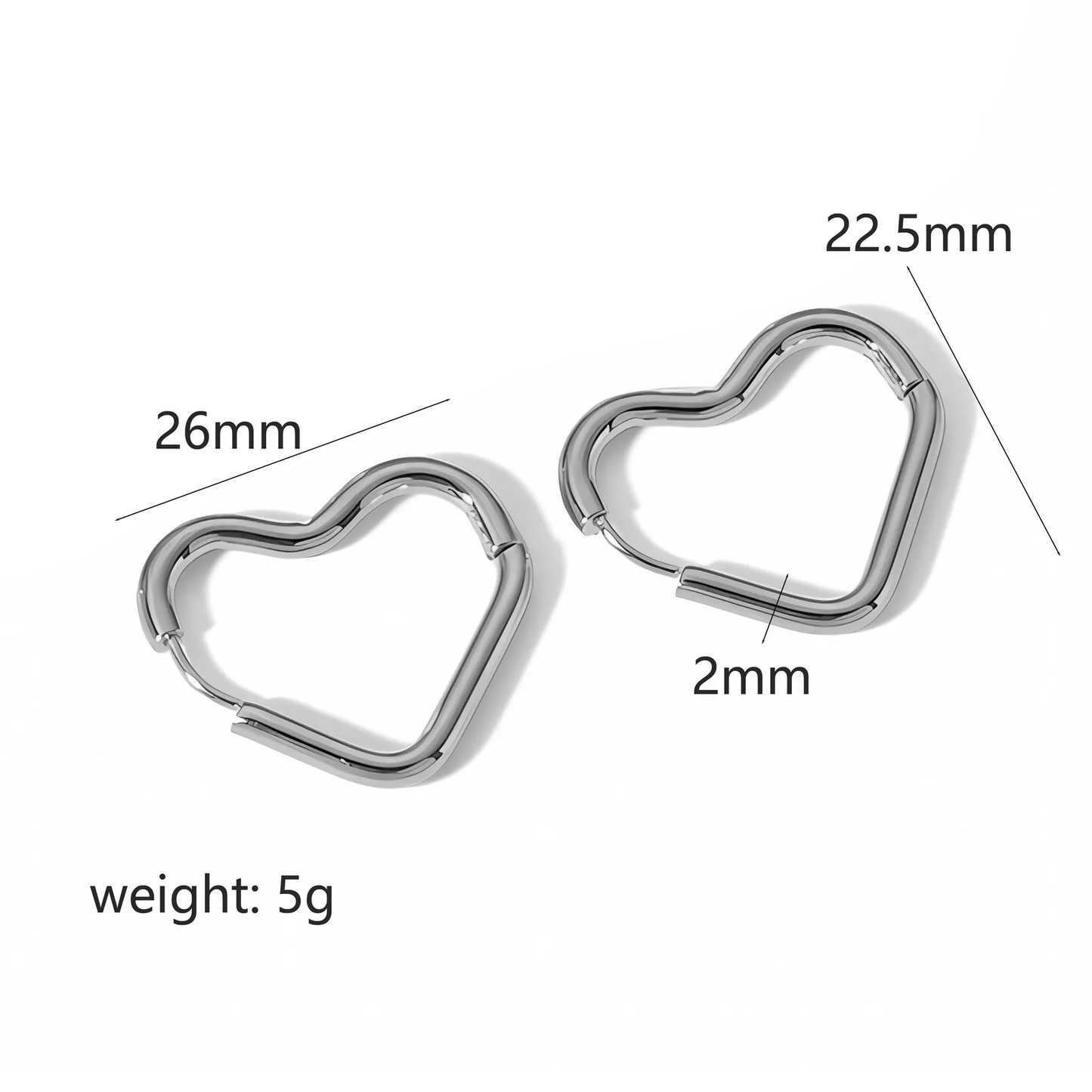 HEART HOOPS ACCIAIO
