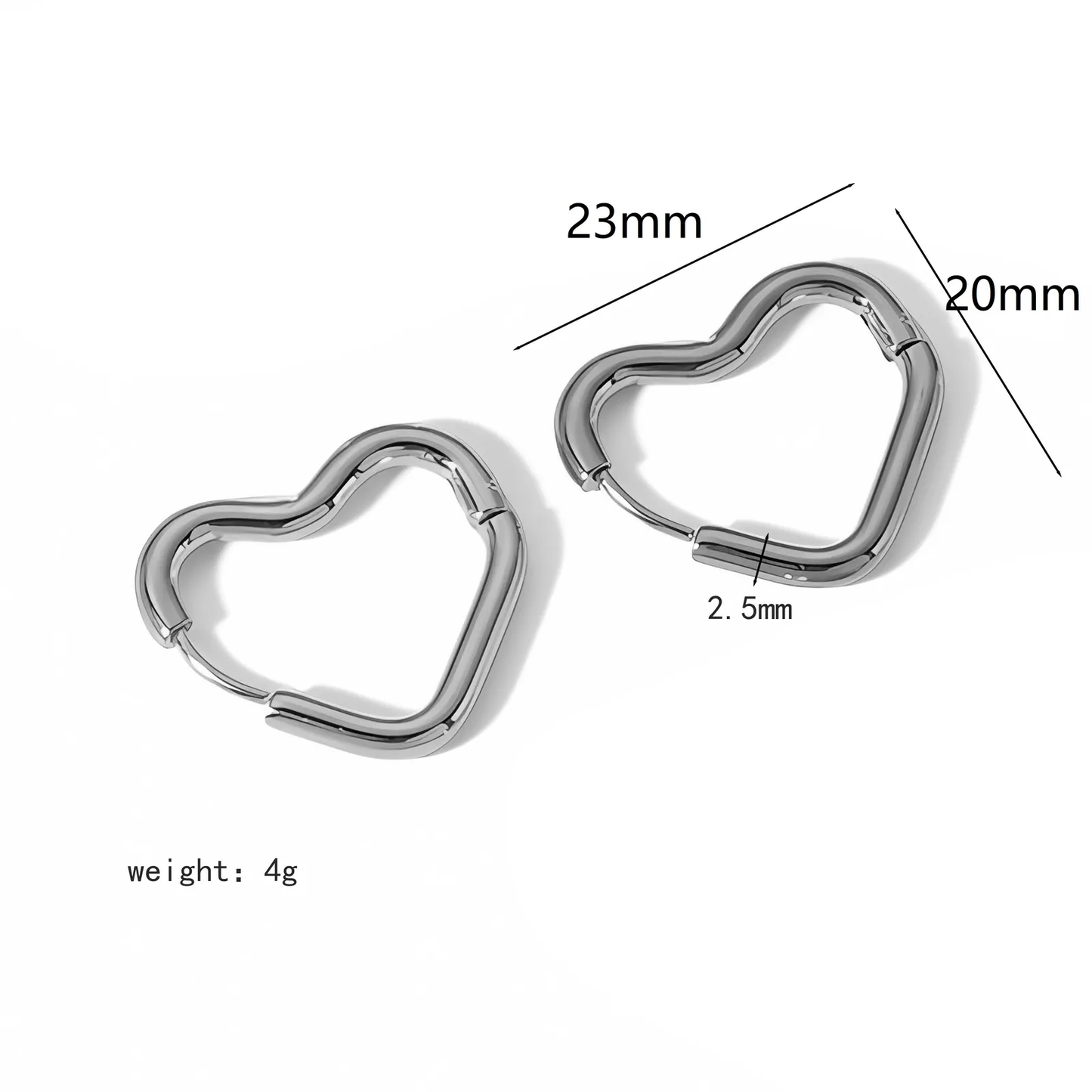 HEART HOOPS ACCIAIO