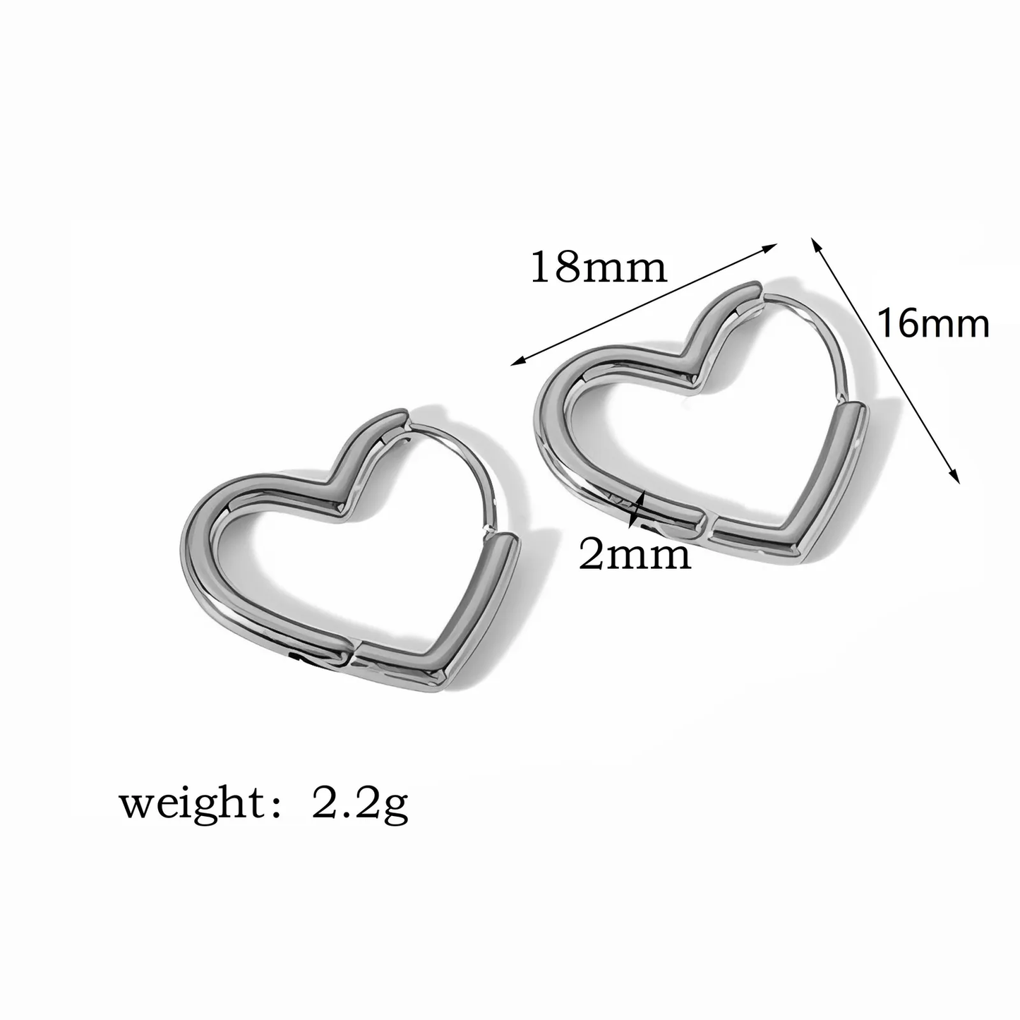HEART HOOPS ACCIAIO