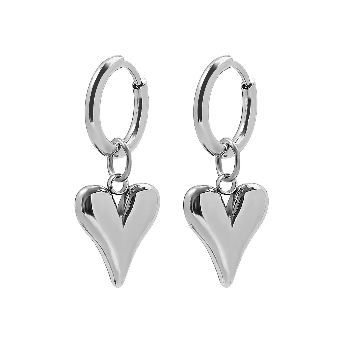 HOOPS CUORI PENDENTI ACCIAIO