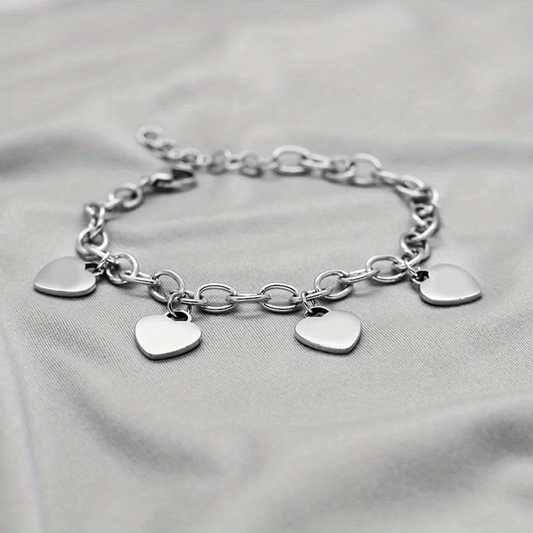 BRACCIALE 4 CUORI ACCIAIO