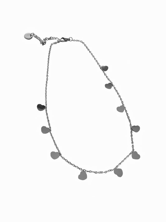 COLLANA CUORI ACCIAIO