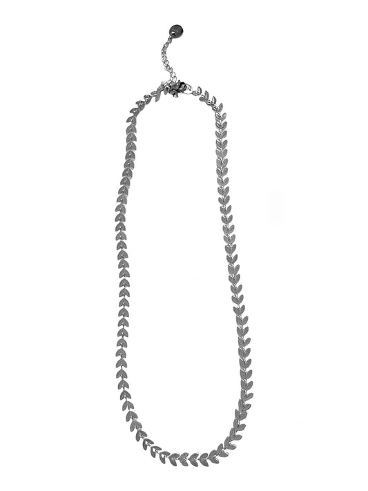 COLLANA FOGLIE ACCIAIO