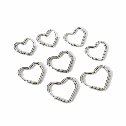 HEART HOOPS ACCIAIO