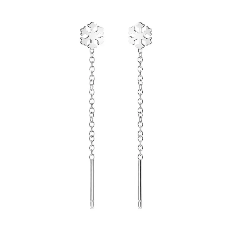 ORECCHINI SALISCENDI FIOCCO DI NEVE ARGENTO