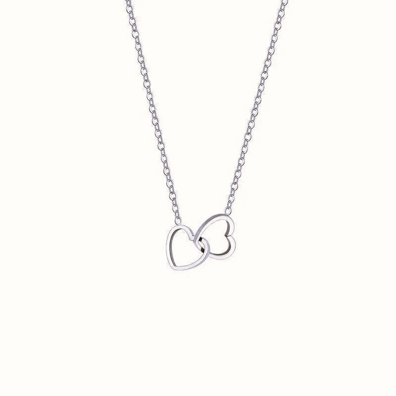 COLLANA CUORI INTRECCIATI ACCIAIO