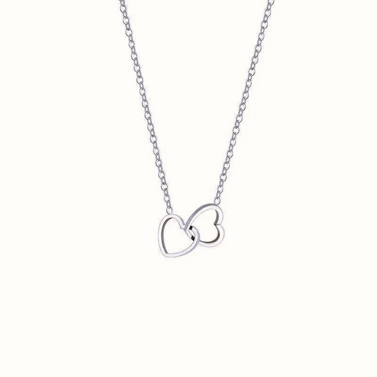 COLLANA CUORI INTRECCIATI ACCIAIO