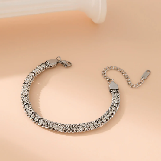 BRACCIALE ZIRCONI ACCIAIO