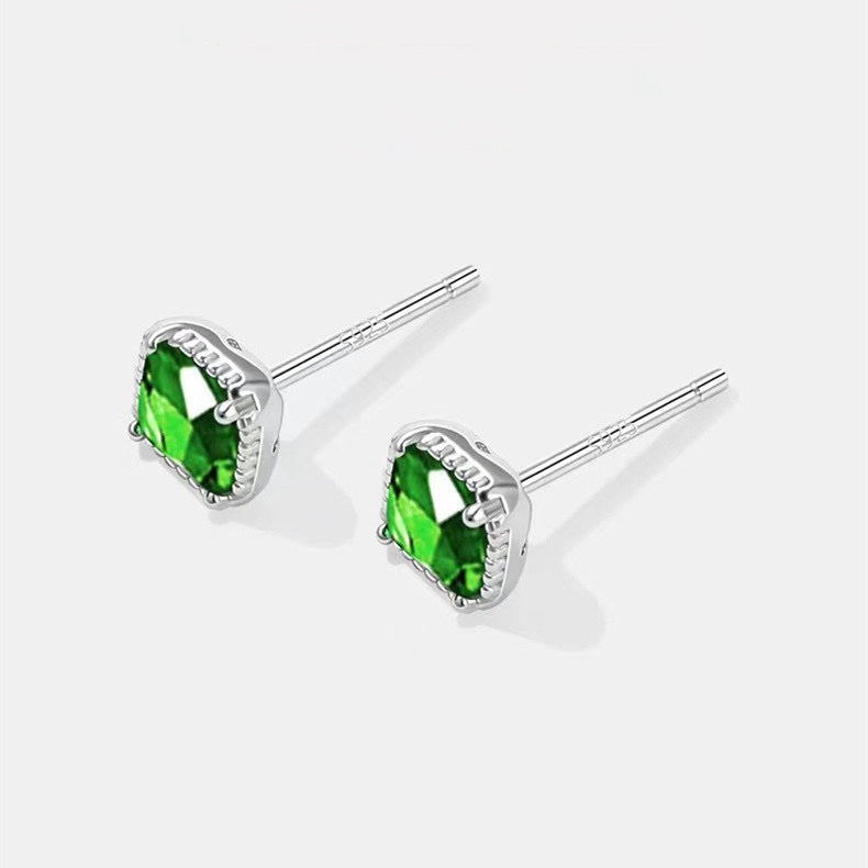 ORECCHINI PUNTO LUCE VERDE ARGENTO