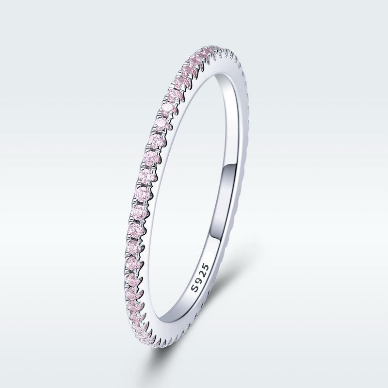 ANELLO VERETTA ROSA ARGENTO