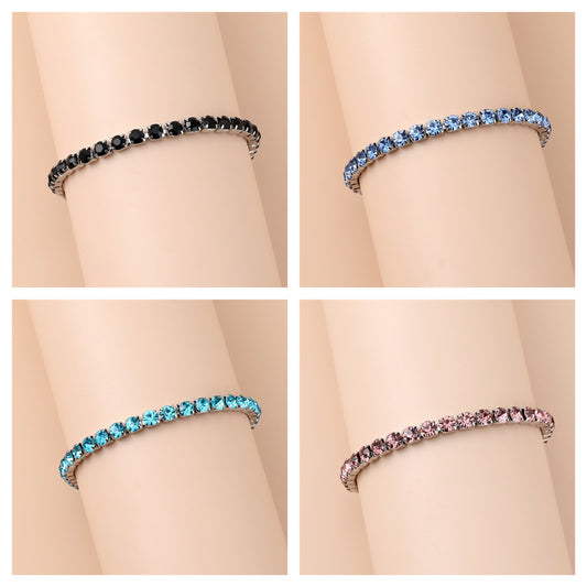 BRACCIALE TENNIS TINTA UNITA ACCIAIO